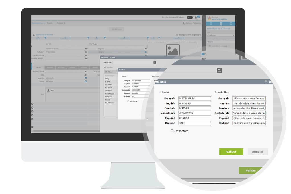 Logiciel CRM Eudonet personnalisable