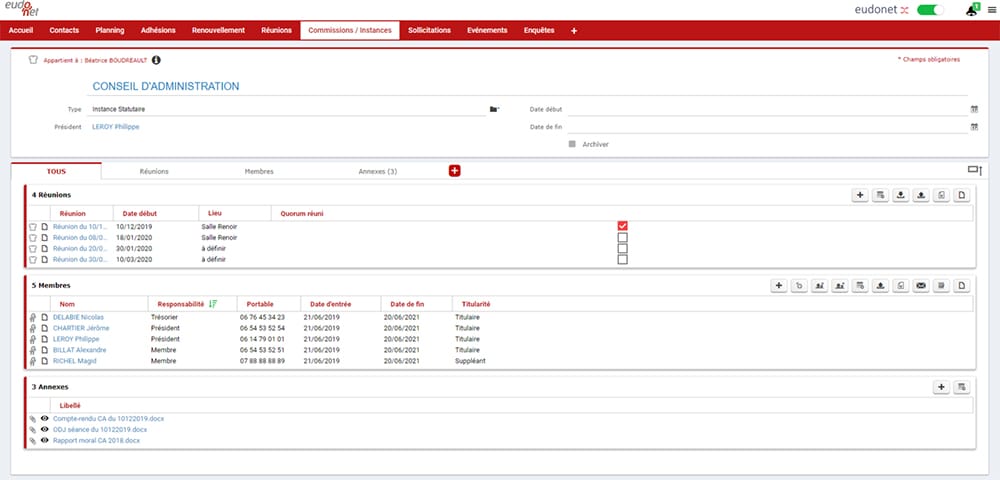 logiciel gestion des adhérents