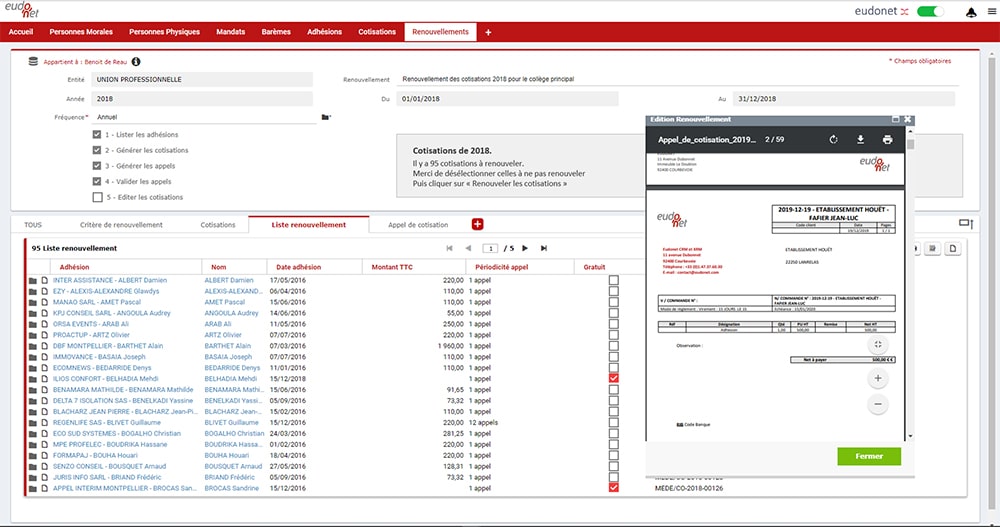 logiciel gestion des adhérents